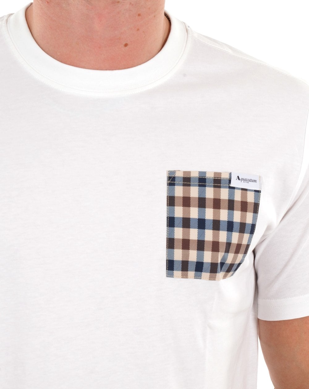 Aquascutum Club Check Pocket T-shirt White