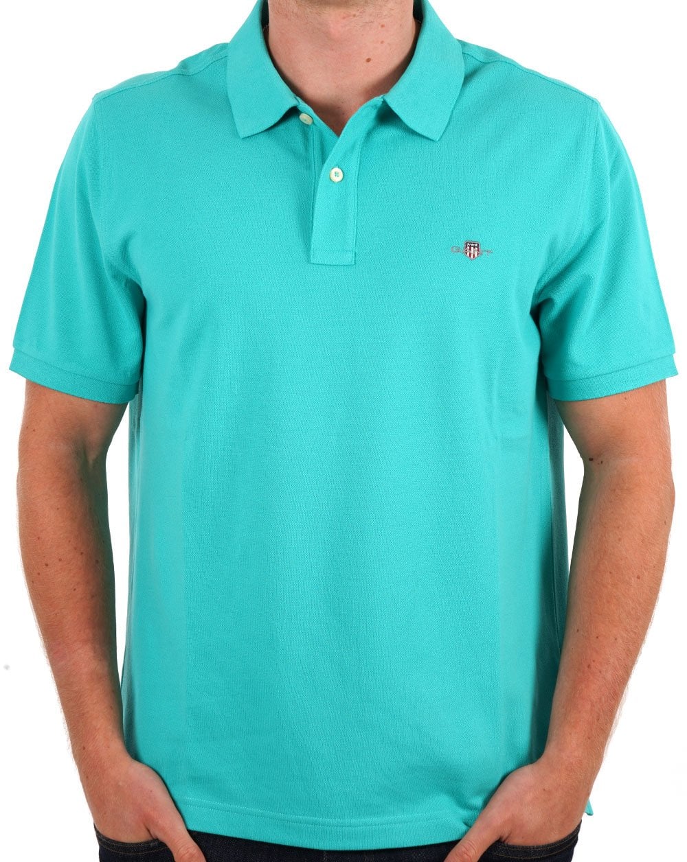 Gant Shield Pique Polo Lagoon Blue