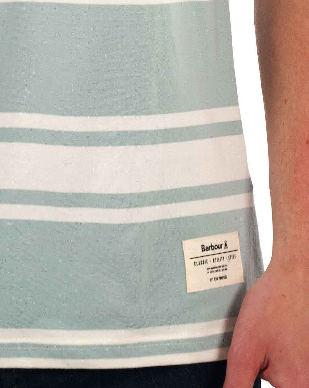 Barbour Kilton Stripe T-Shirt Blue Chalk