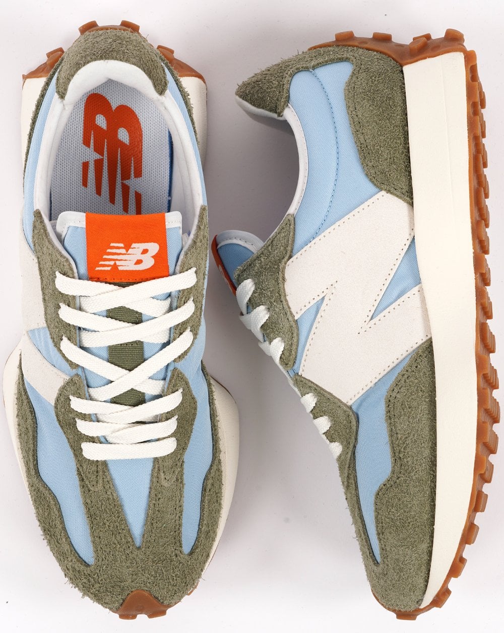 New Balance 327 Trainer Chrome Blue / Dk Olive
