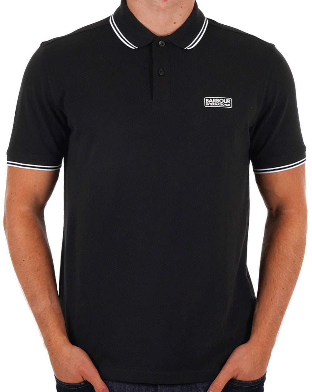 Barbour International Evan Tipped Polo Shirt Black