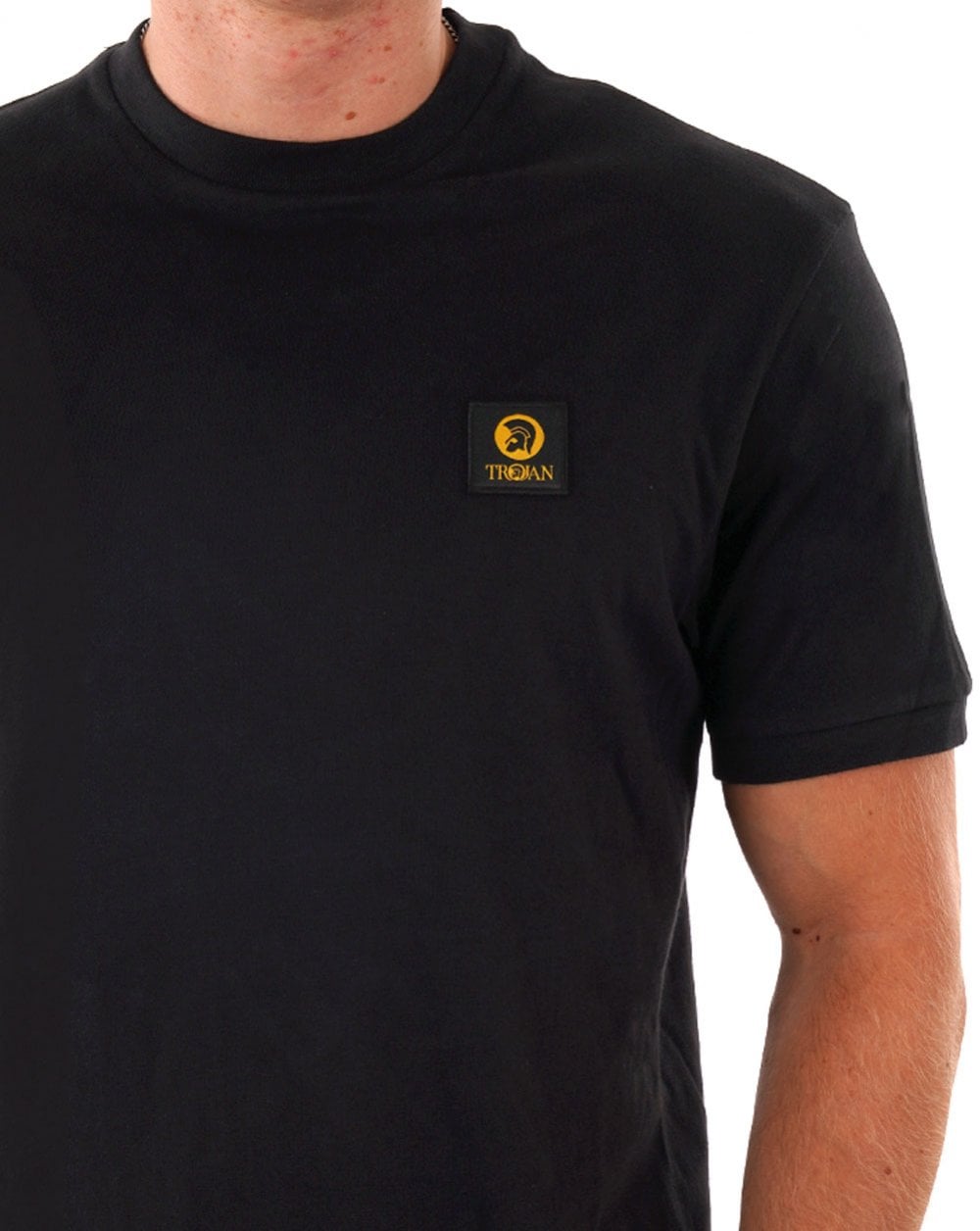 Trojan Badged Plain T-shirt Black