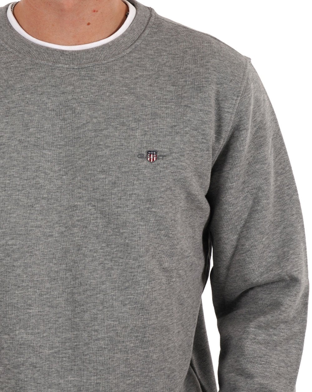 Gant Crew Neck Sweat Grey Melange