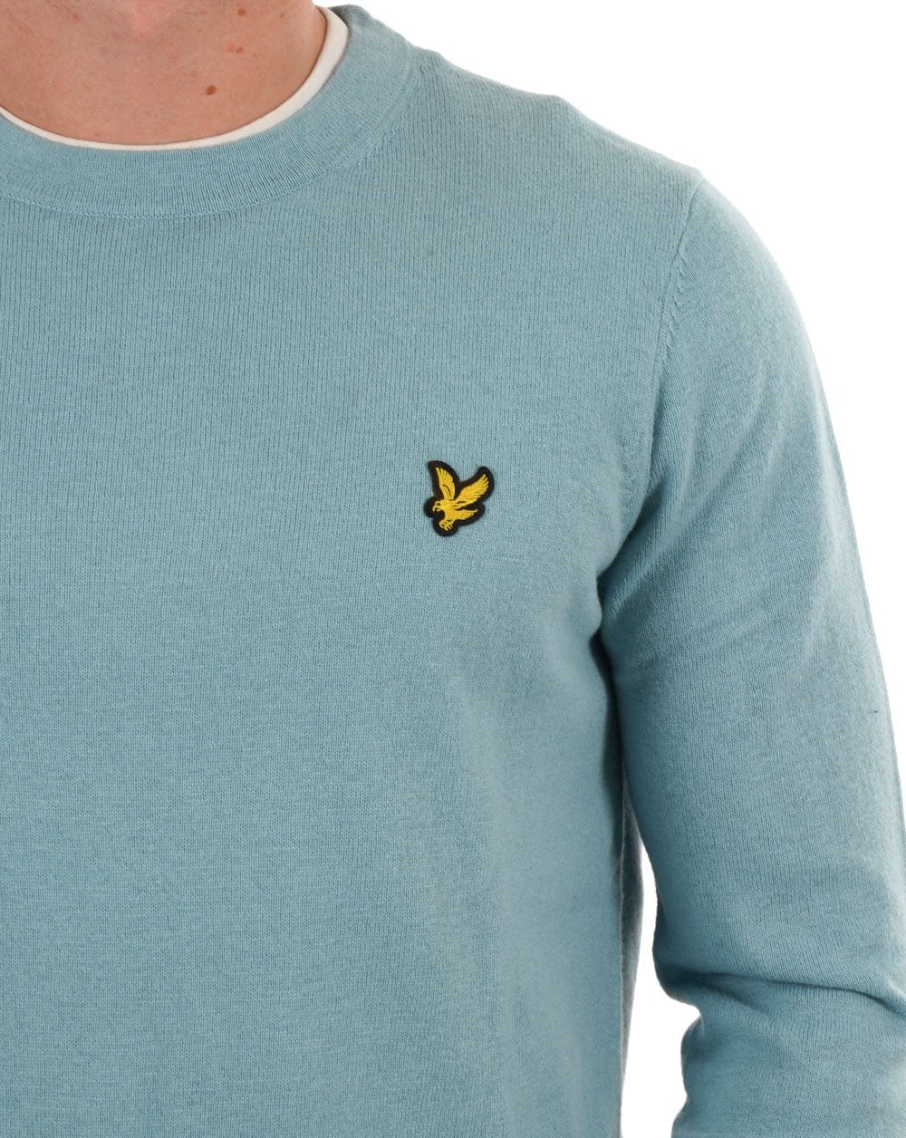 Lyle & Scott Cotton Merino Crew Jumper Blue Smoke