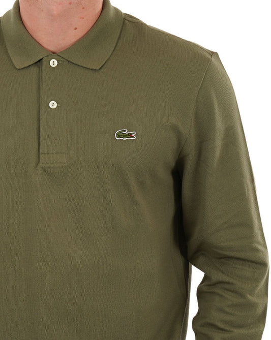Lacoste Lacoste Long Sleeve Polo Shirt Khaki Green