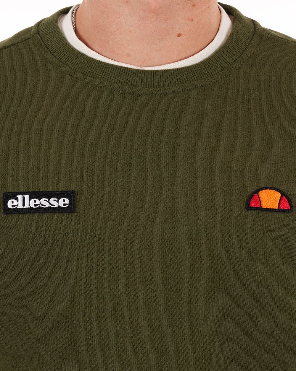 Ellesse Twin Badge Sweatshirt Dark Olive