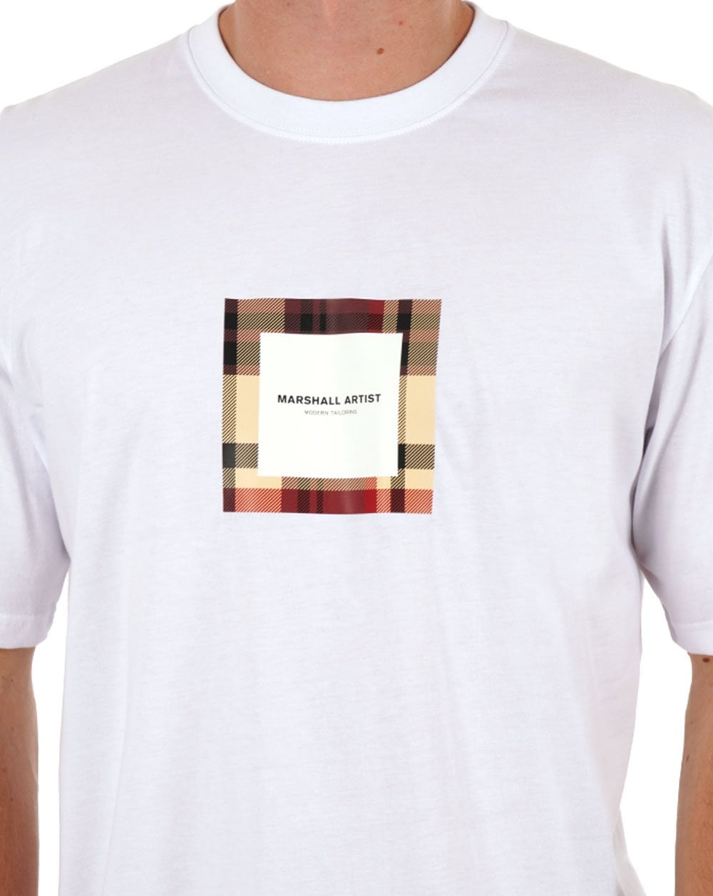 Marshall Artist House Check Box Logo T Shirt White