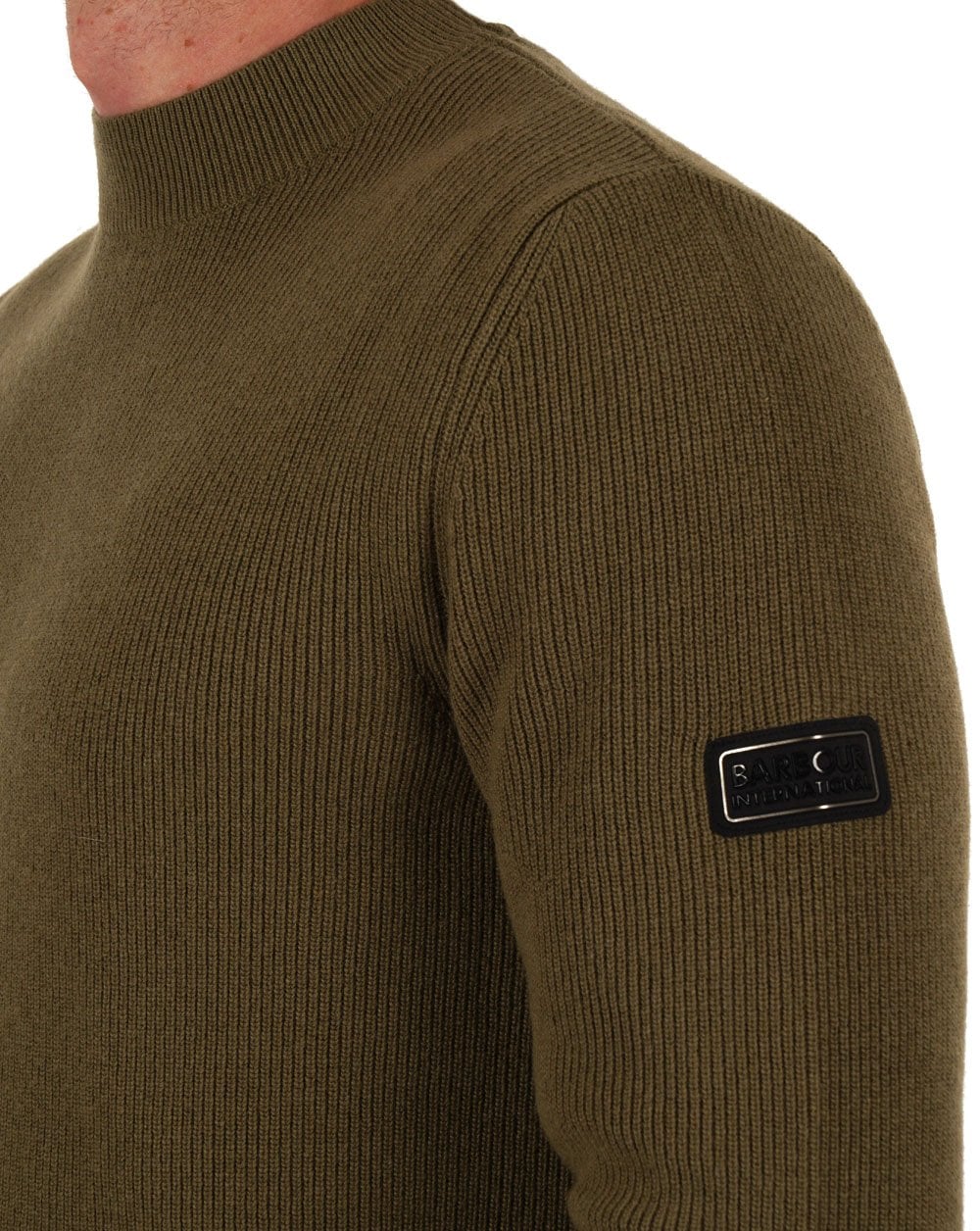 Barbour International Crawley Jumper Bleached Olive