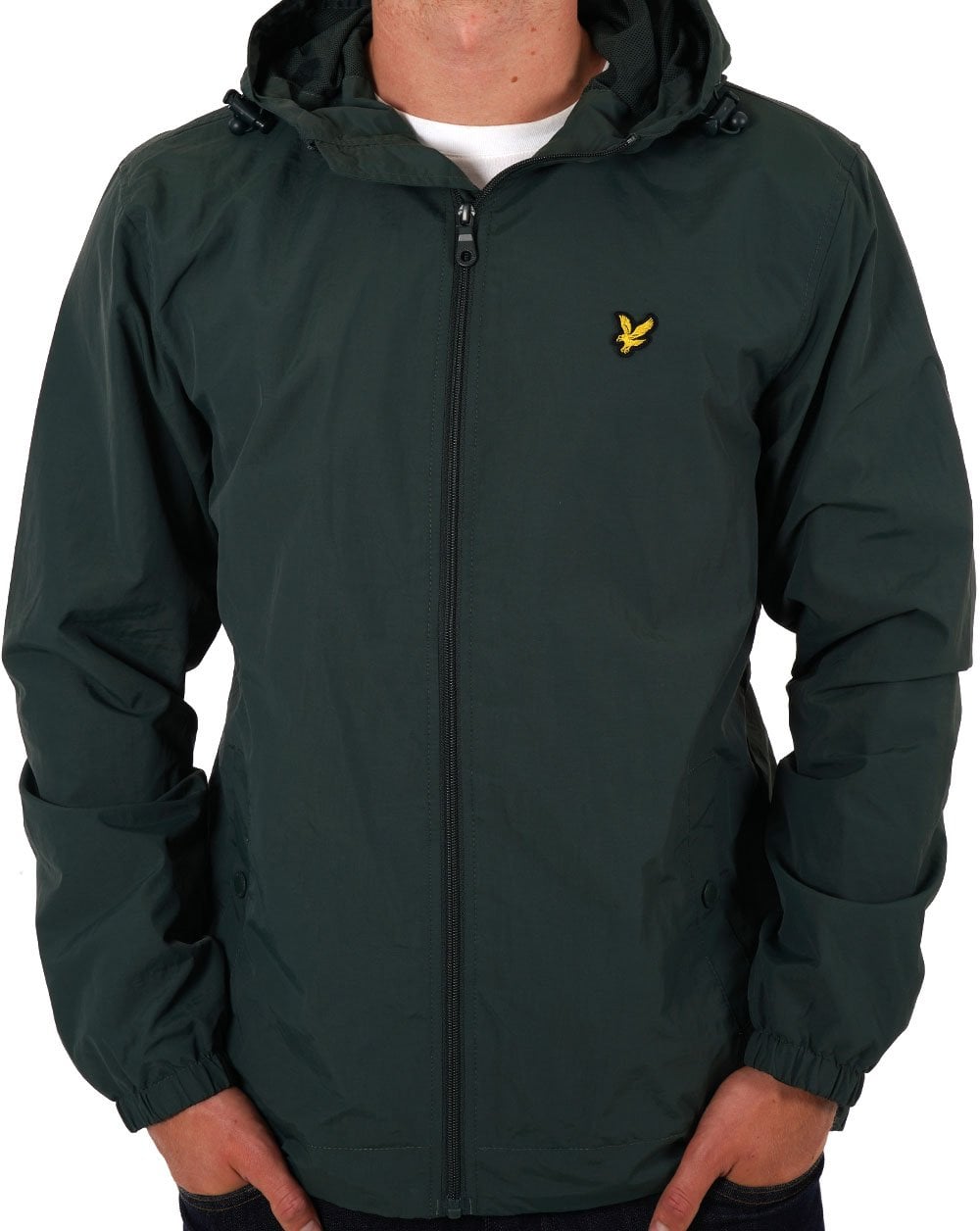 Lyle & Scott Zip Through Hooded Jacket Dk Green