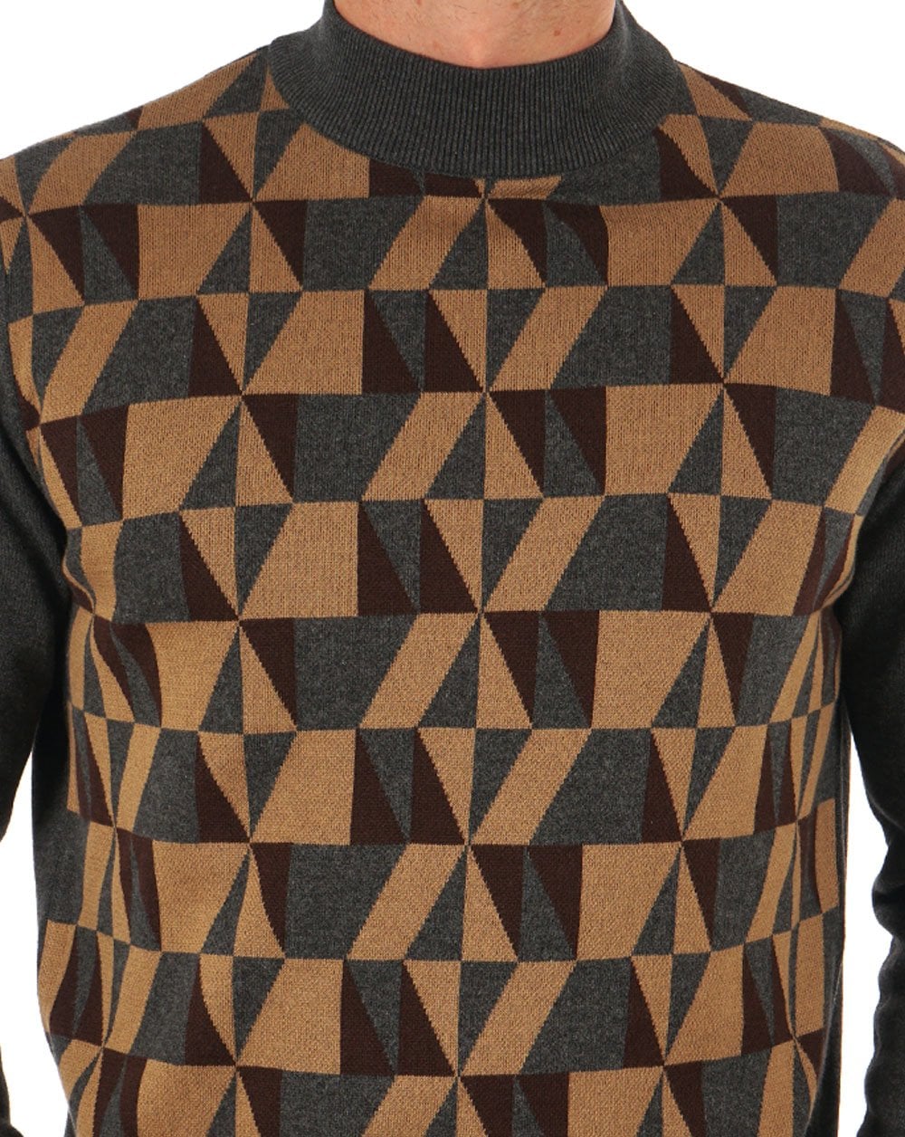 Trojan Geometric Turtle Neck Charcoal