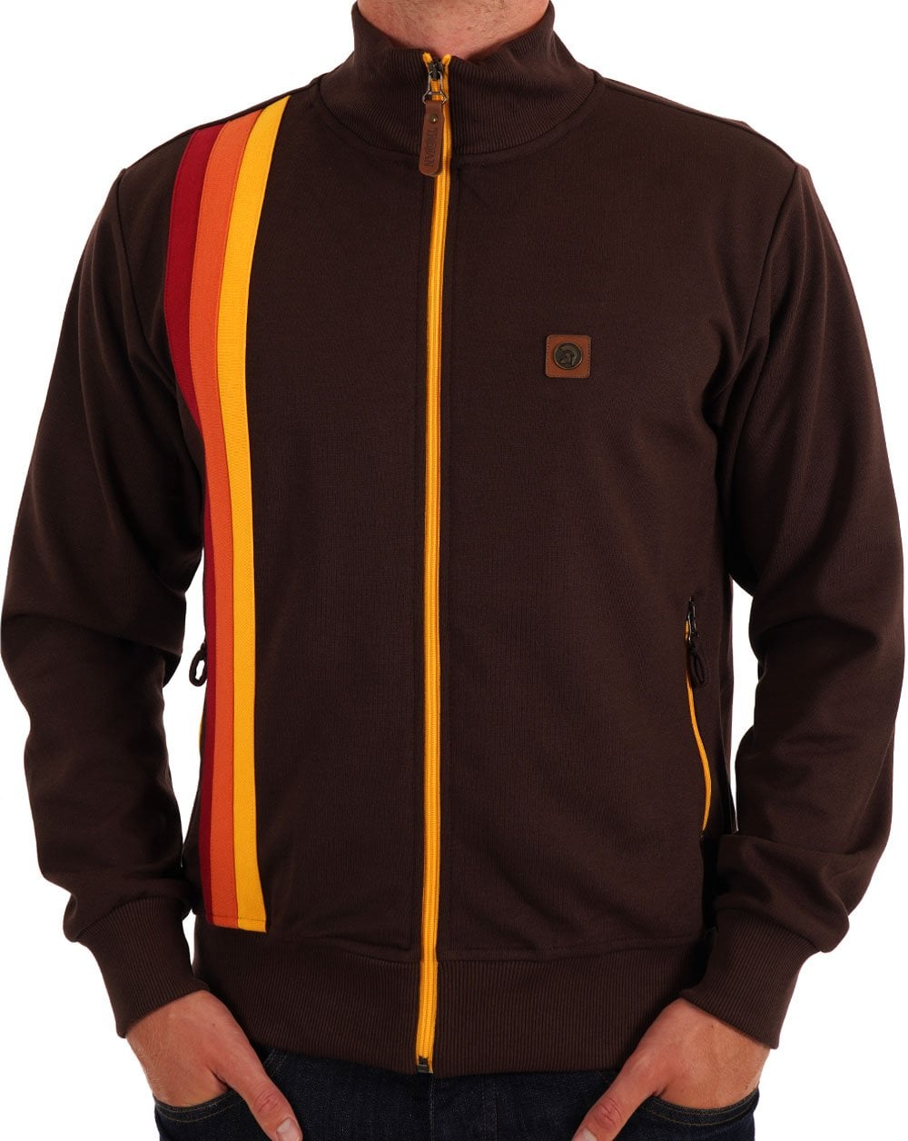 Trojan Gallagher Racing Stripe Track Top Chocolate