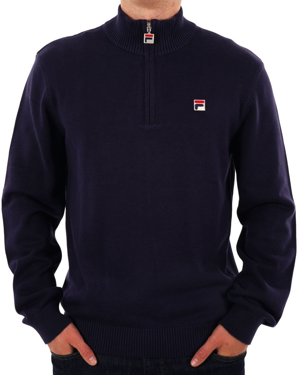 Fila Vintage Knitted 1/4 Zip Navy
