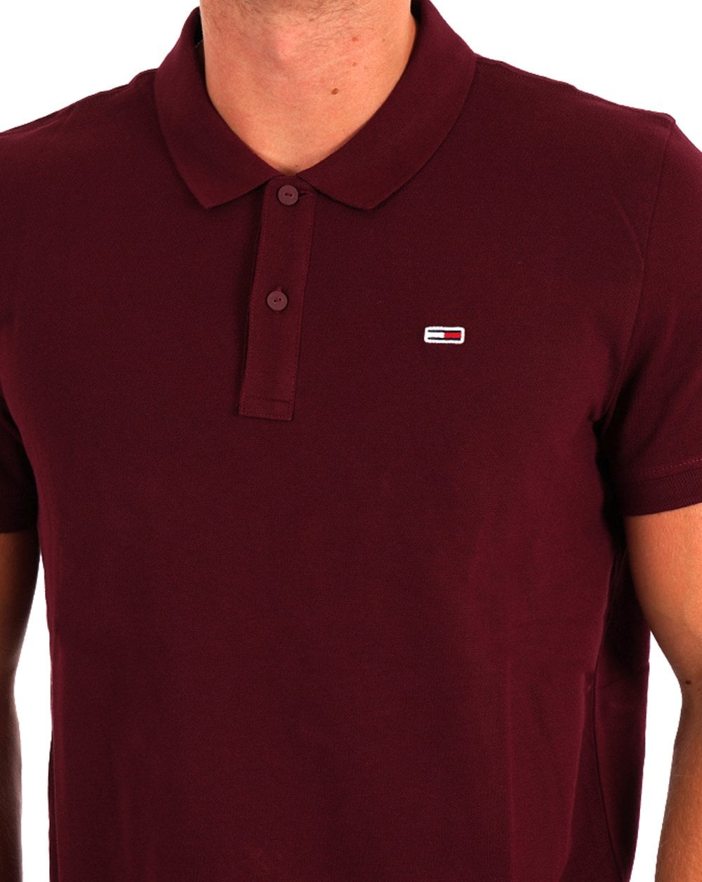 Tommy Jeans Slim Placket Polo Deep Rouge