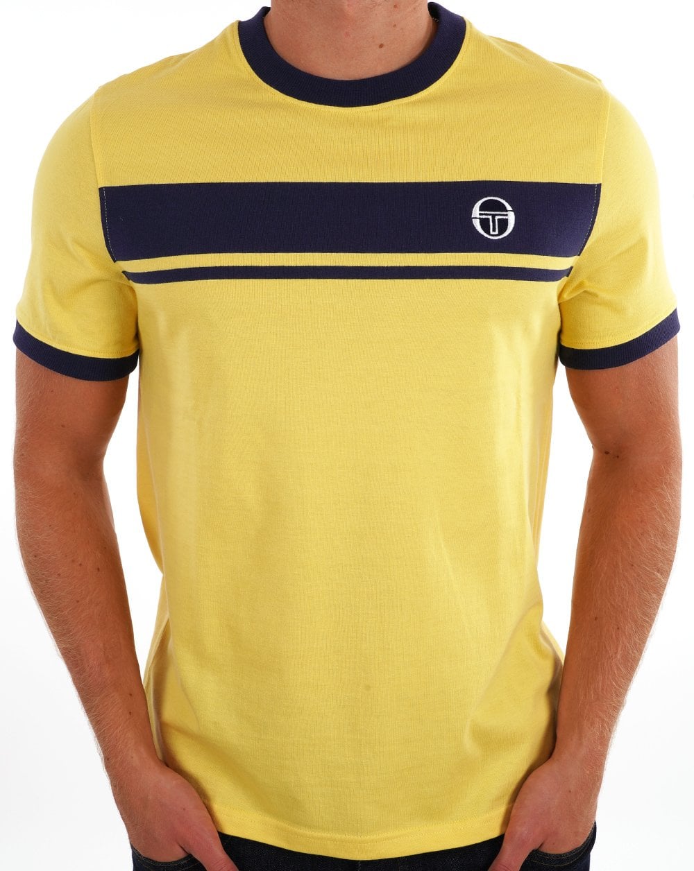 Sergio Tacchini Masters T Shirt Yellow/Navy