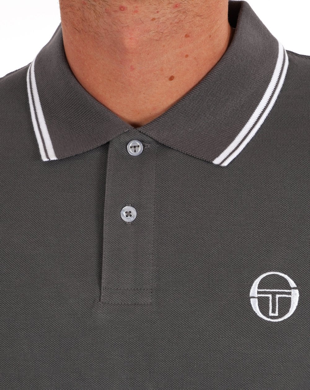 Sergio Tacchini Tipped Polo Shirt Dark Grey