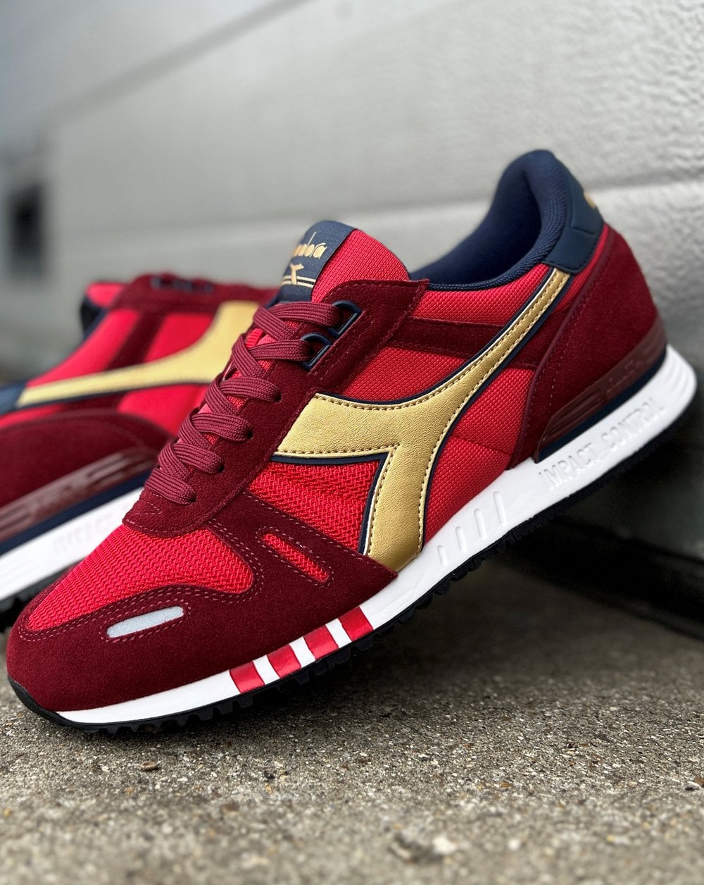 Diadora Titan Seb Trainer Red Navy Gold