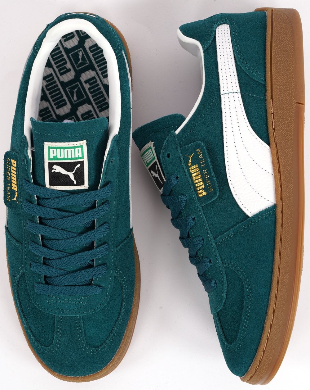 Puma Super Team Suede Trainers Green White