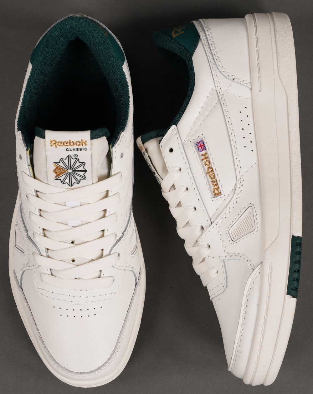 Reebok LT Court Trainers Chalk/Green