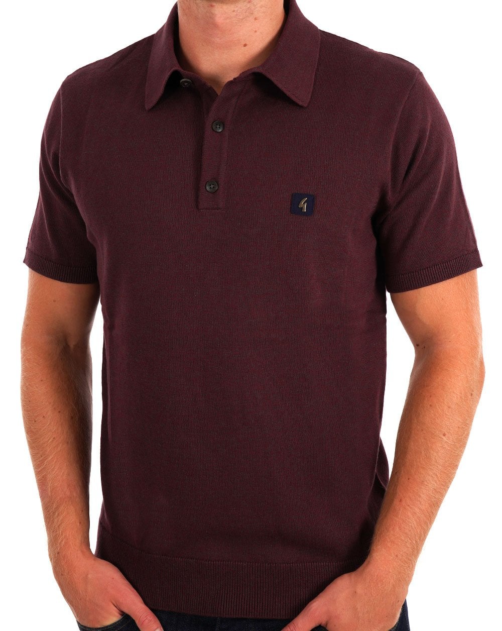Gabicci Vintage Jackson Knit Polo Berry