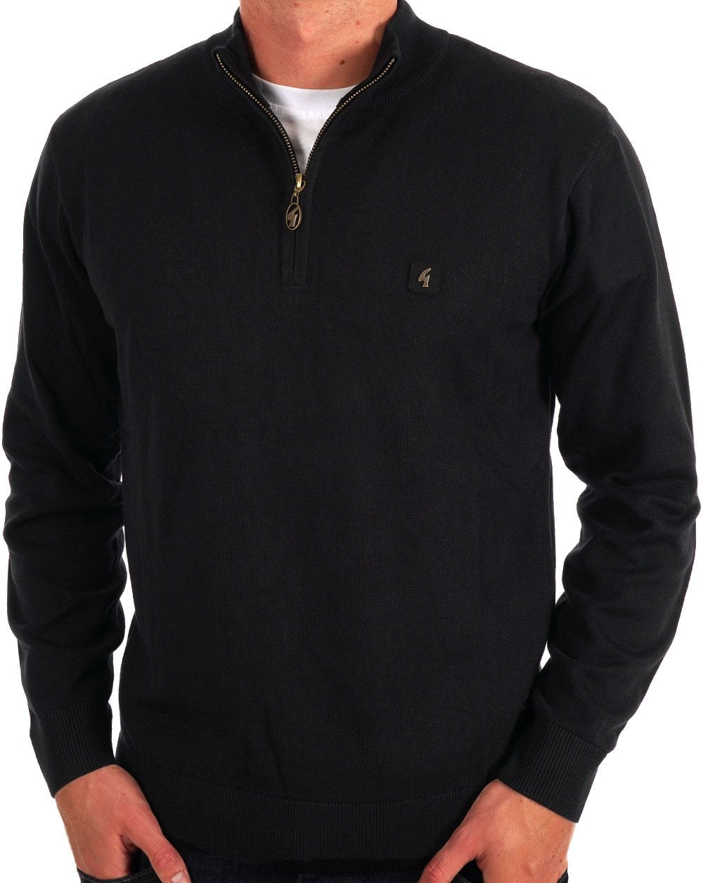 Gabicci Vintage Naxton 1/4 Zip Jumper Black