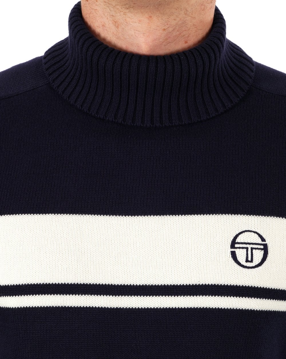 Sergio Tacchini Masters Roll Neck Knit Navy / Ecru