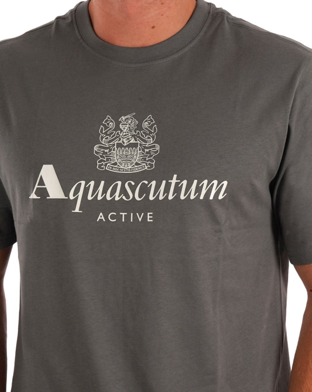Aquascutum Large Logo T-shirt Charcoal