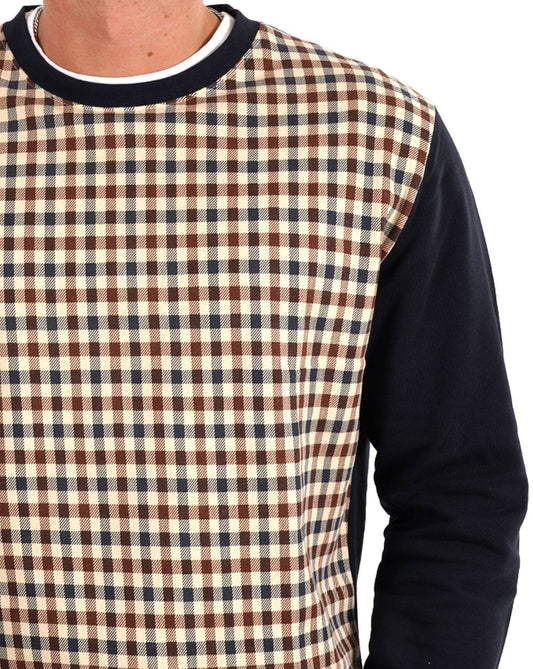 Aquascutum Aquascutum Club Check Sweatshirt Navy
