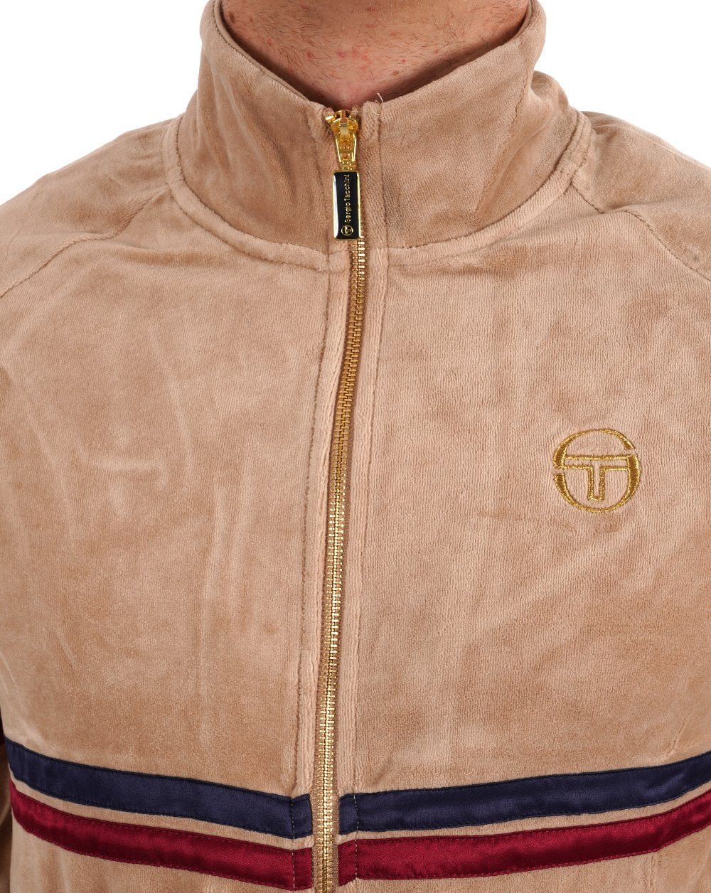 Sergio Tacchini Dallas Luxe Velour Track Top Stone