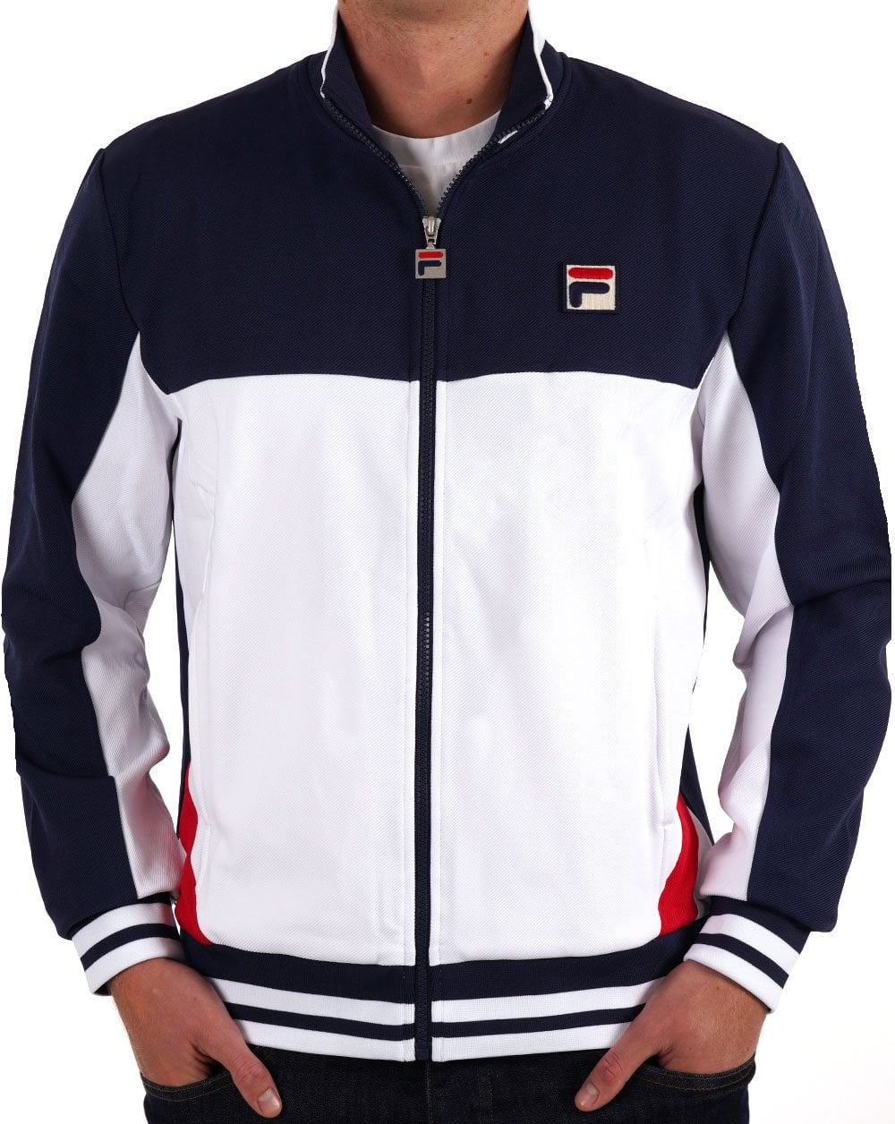 Fila Vintage Tiebreak Track Top White / Navy / Red