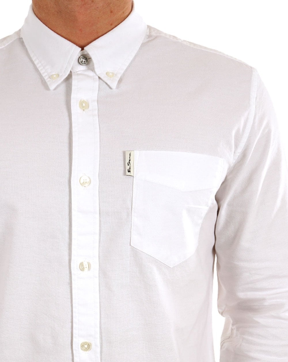 Ben Sherman Long Sleeve Oxford Shirt in White