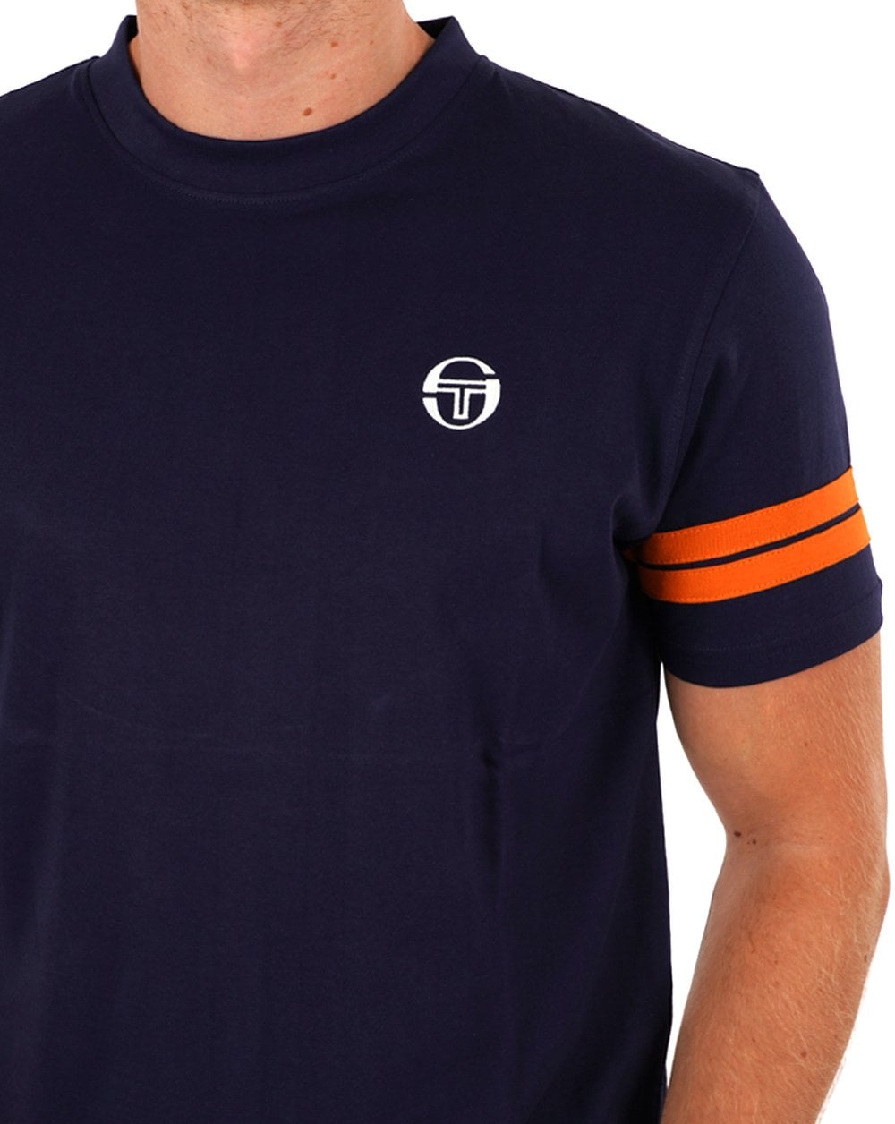 Sergio Tacchini 2 Stripe T Shirt Navy Blue