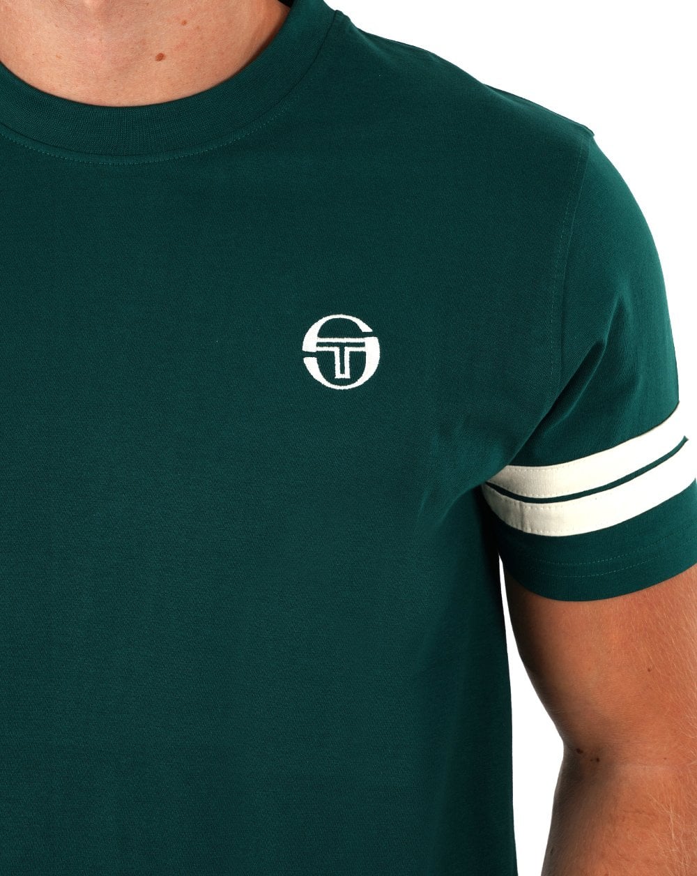 Sergio Tacchini 2 Stripe T Shirt Rainforest Green