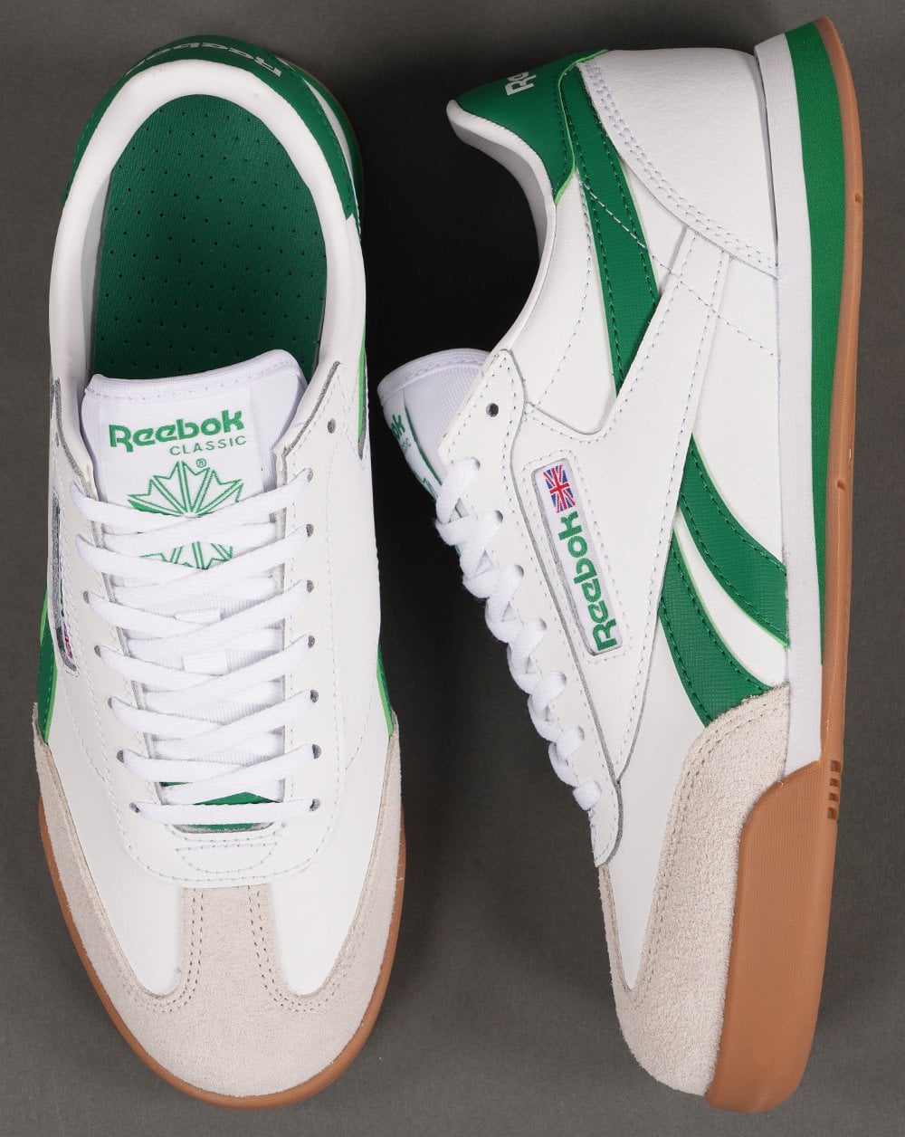 Reebok Campio XT Trainers White/Glen Green/Gum