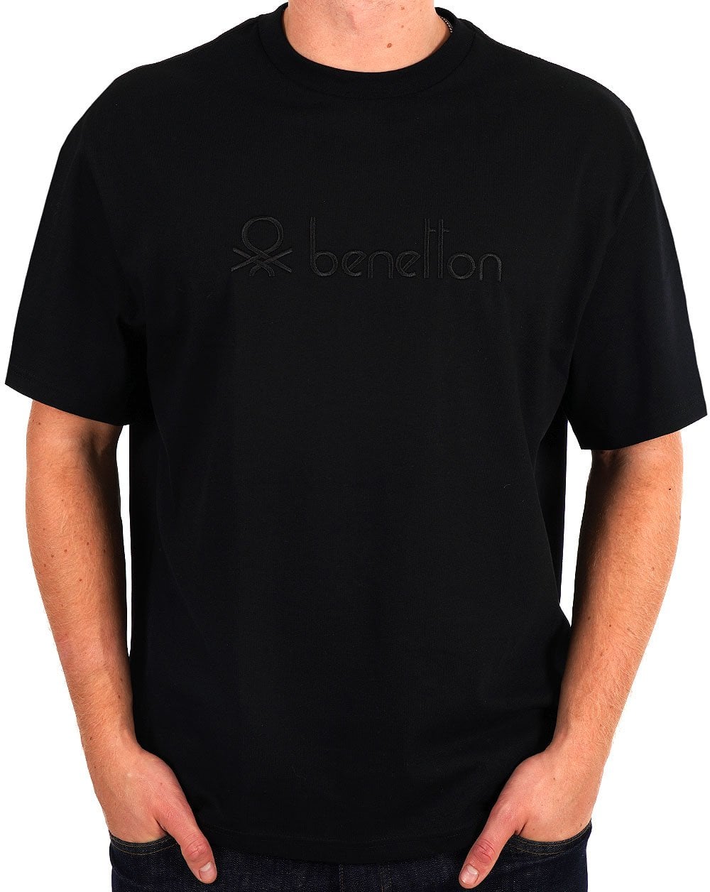 Benetton Tonal Logo T-shirt Black