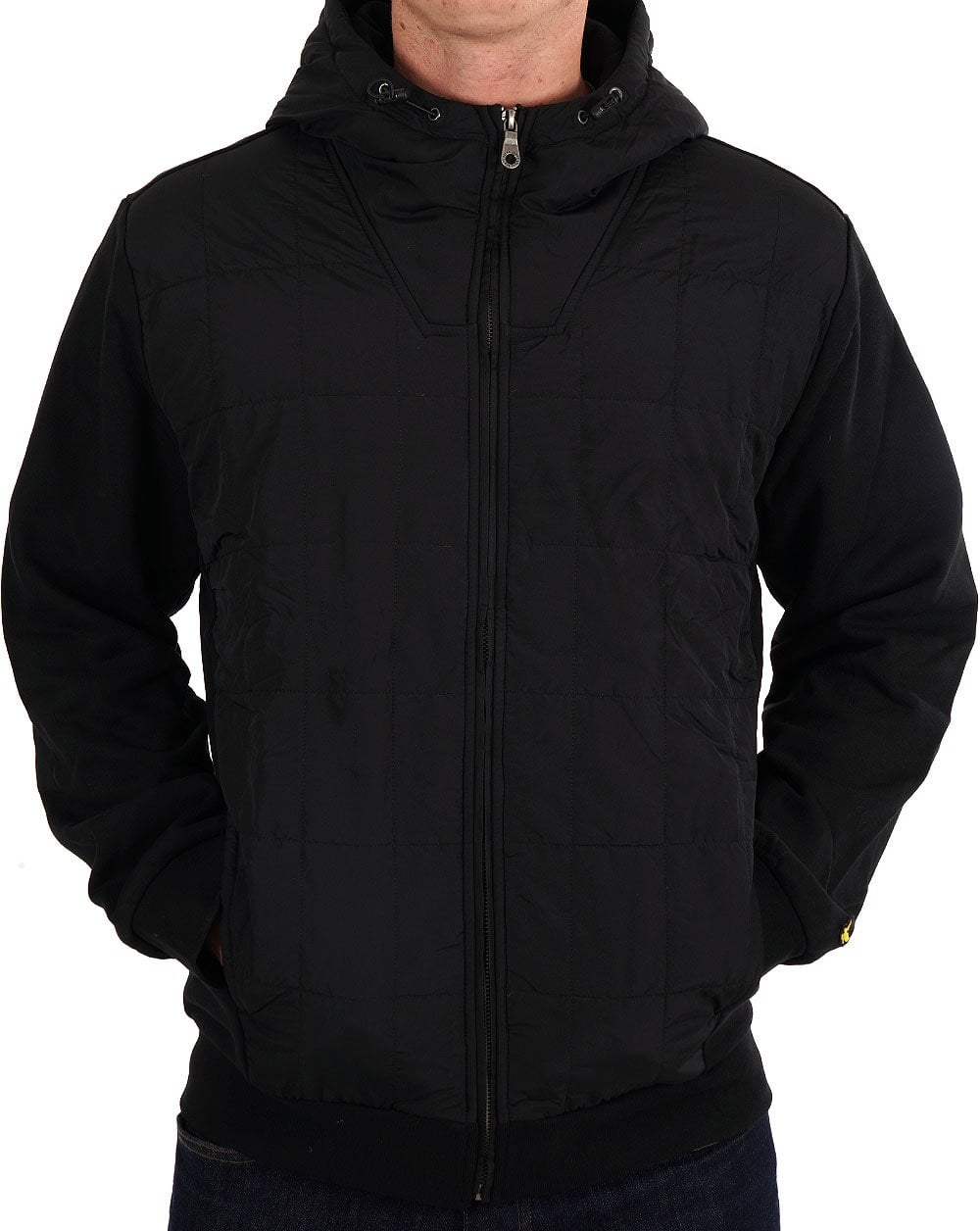 Lyle & Scott Hybrid Quilted Zip Thru Hoodie Black