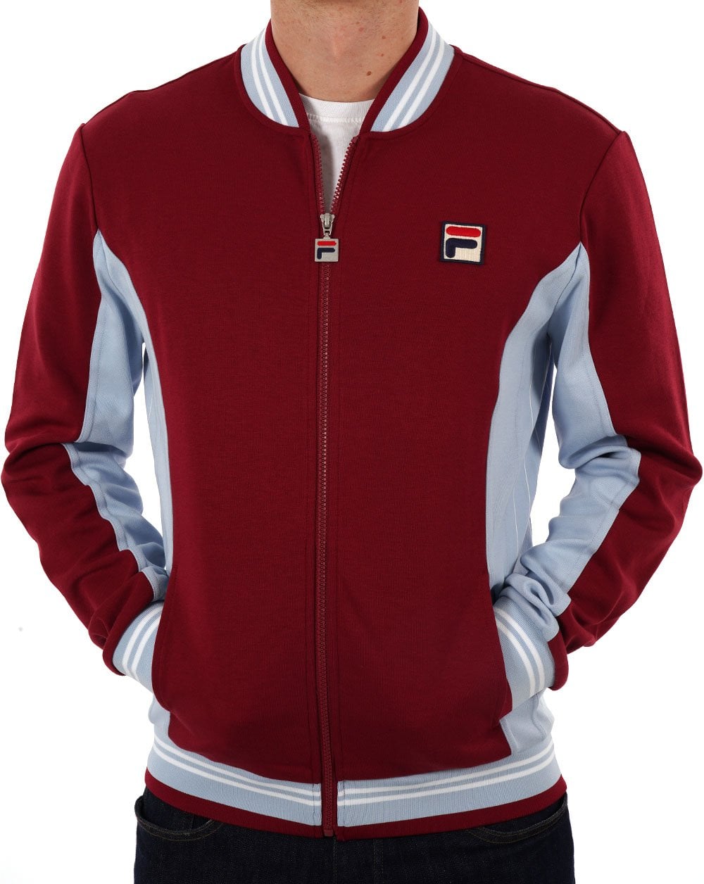 Fila Vintage Mk1 Settanta Track Top Claret/Sky Blue