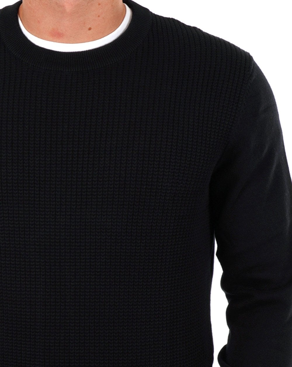 Ben Sherman Textured Crew Knit Black