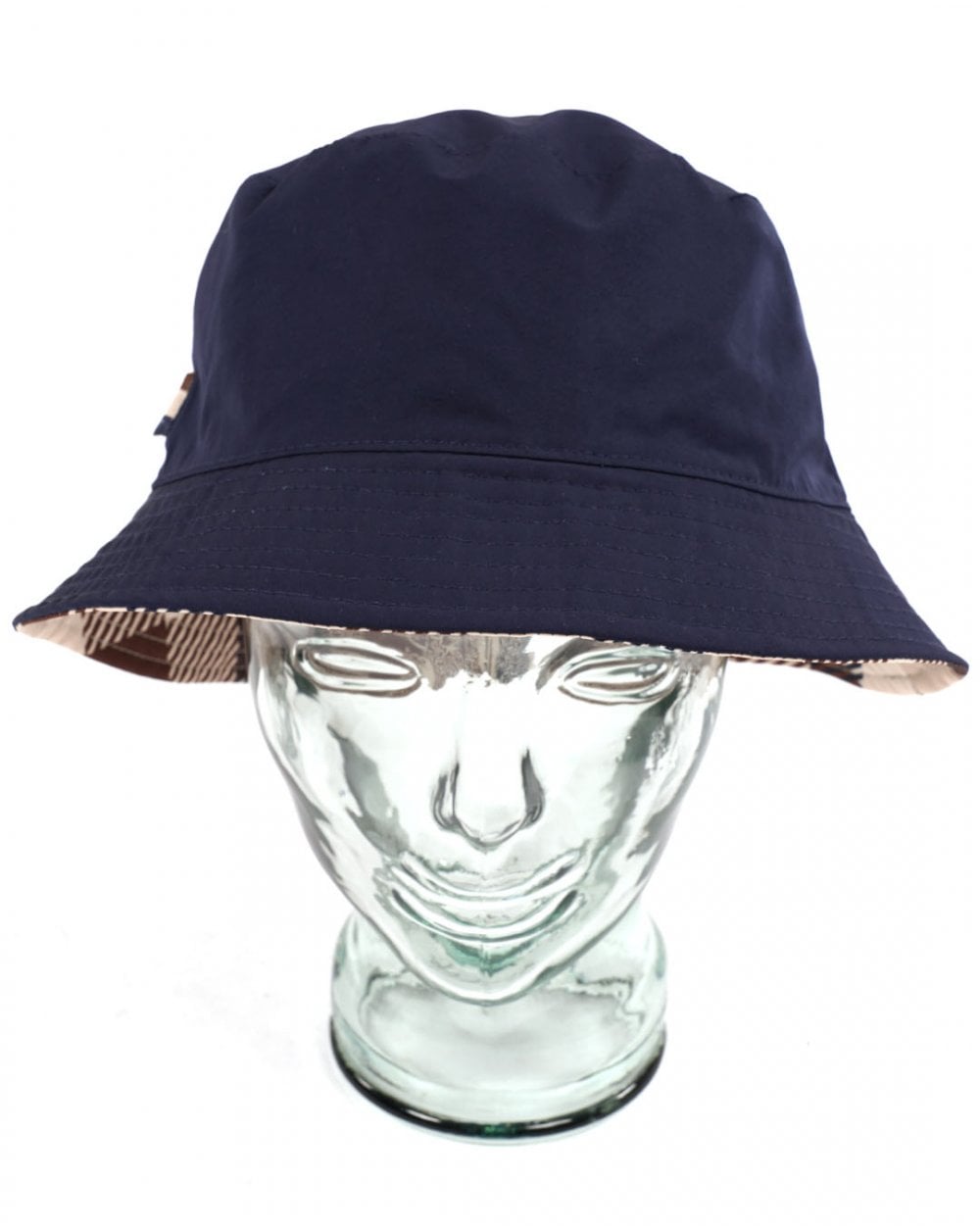 Aquascutum Hydro Macro Reversible Bucket Hat Navy/Large Check