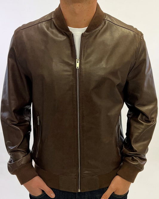 Archive Originals Archive Leathers Bomber Jacket Brown