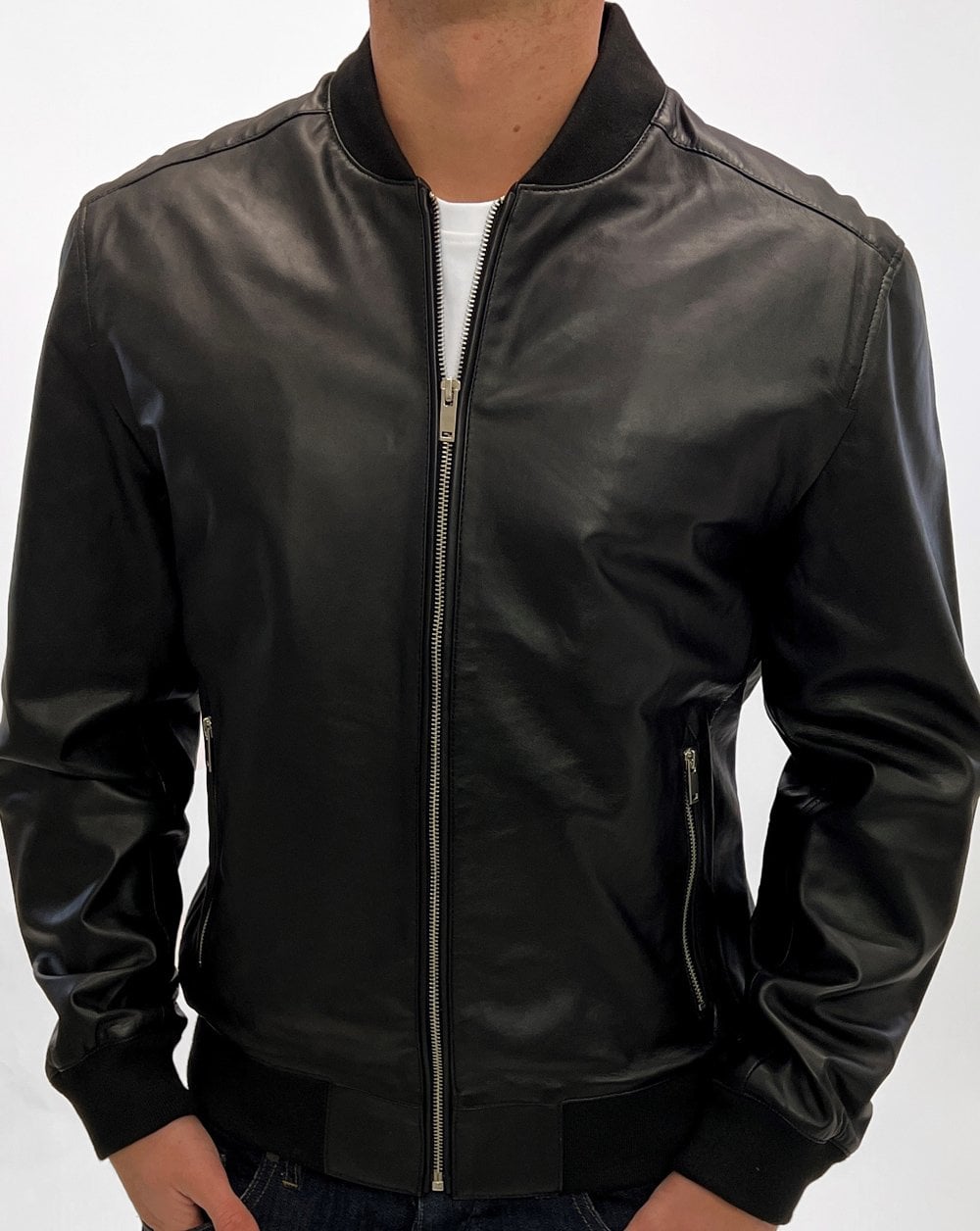 Archive Leathers Bomber Jacket Black