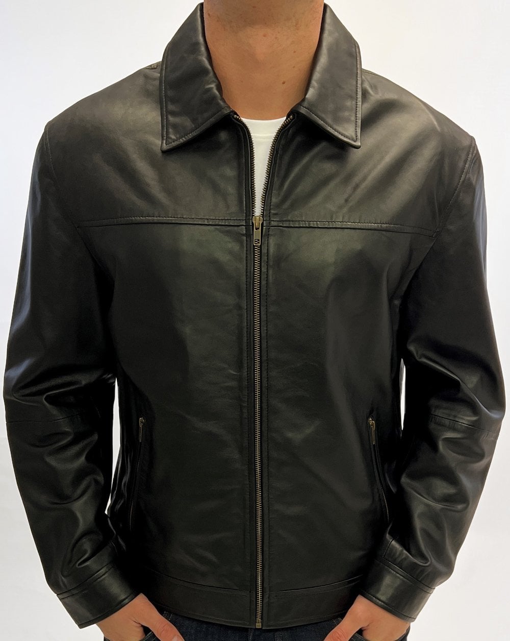 Archive Leathers Shirt Collar leather Jacket Black