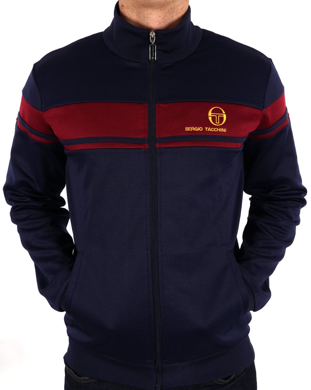 Sergio Tacchini Masters Track Top Navy Burgundy