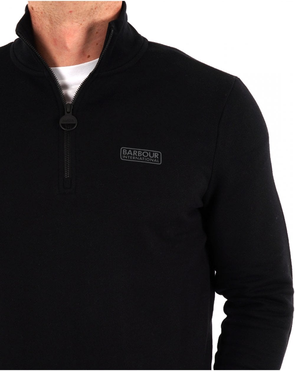 Barbour International Essential Half Zip Sweat Black/Pewter