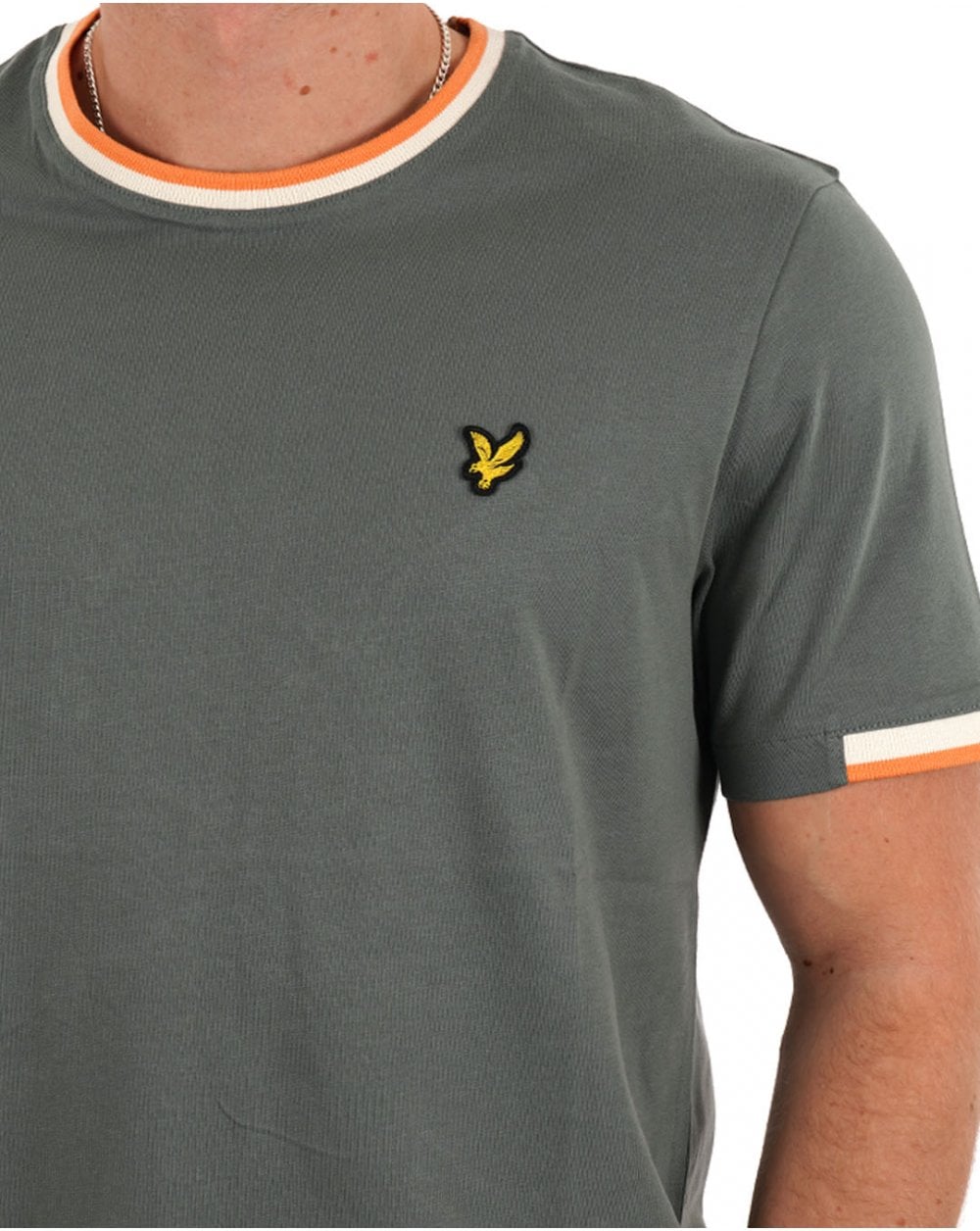 Lyle & Scott Half Tipped T Shirt Green Mercurial