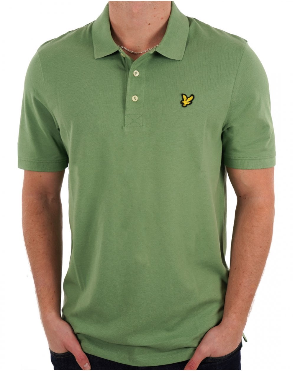 Lyle & Scott Plain Polo Shirt Smoke Green