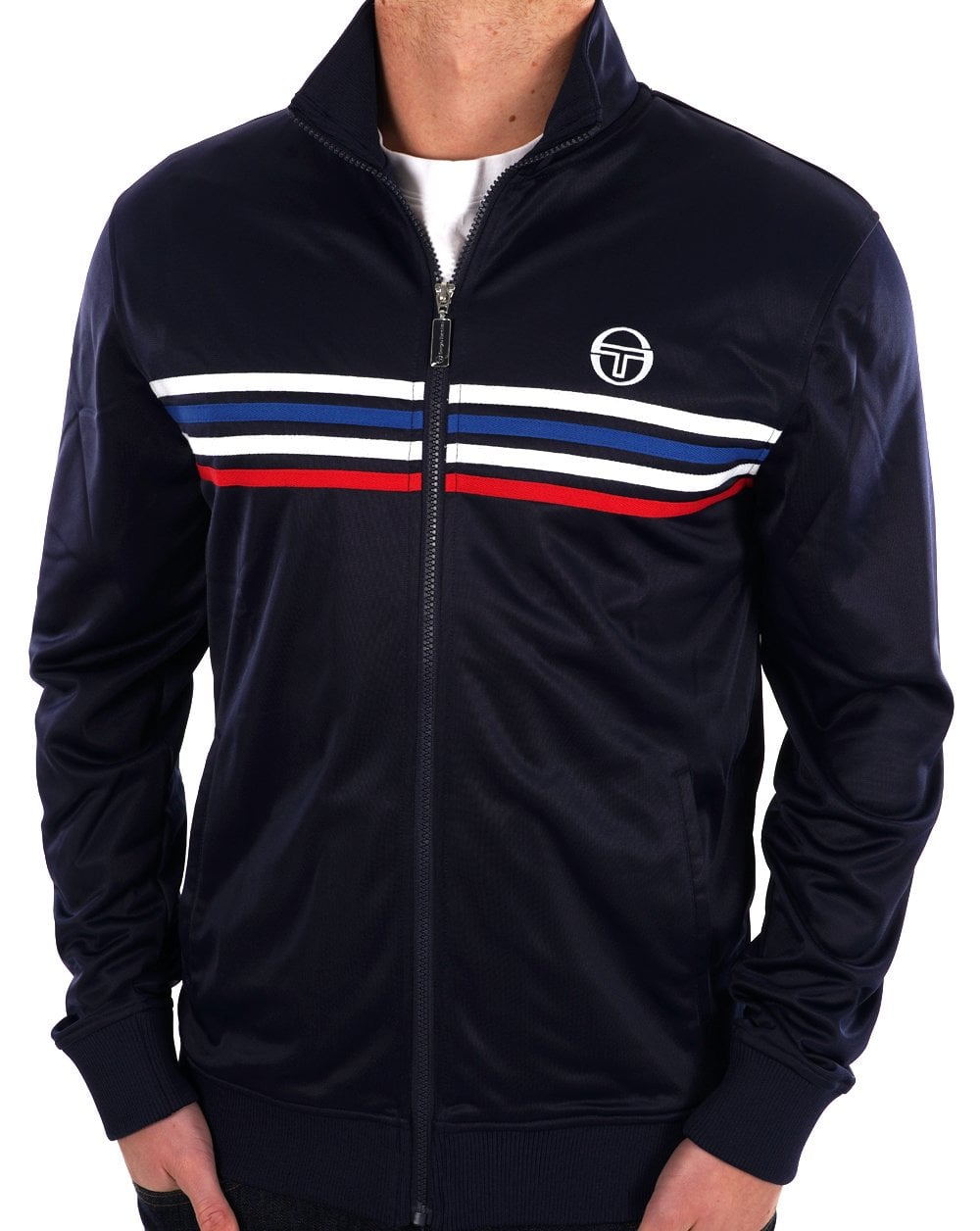 Sergio Tacchini Multi Stripe Track Top Navy Blue
