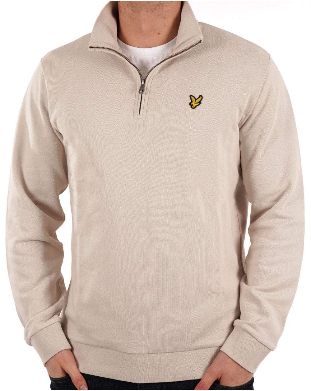 Lyle & Scott 1/4 Zip Sweatshirt Stone