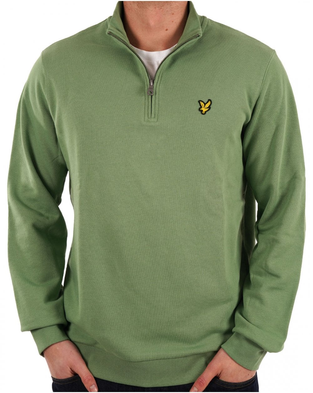 Lyle & Scott 1/4 Zip Sweatshirt Smoke Green