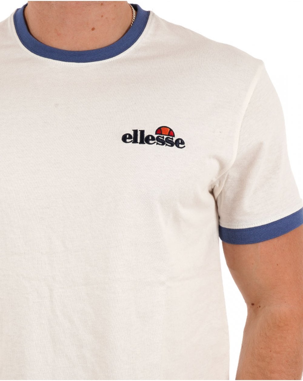 Ellesse Ringer T Shirt Off White