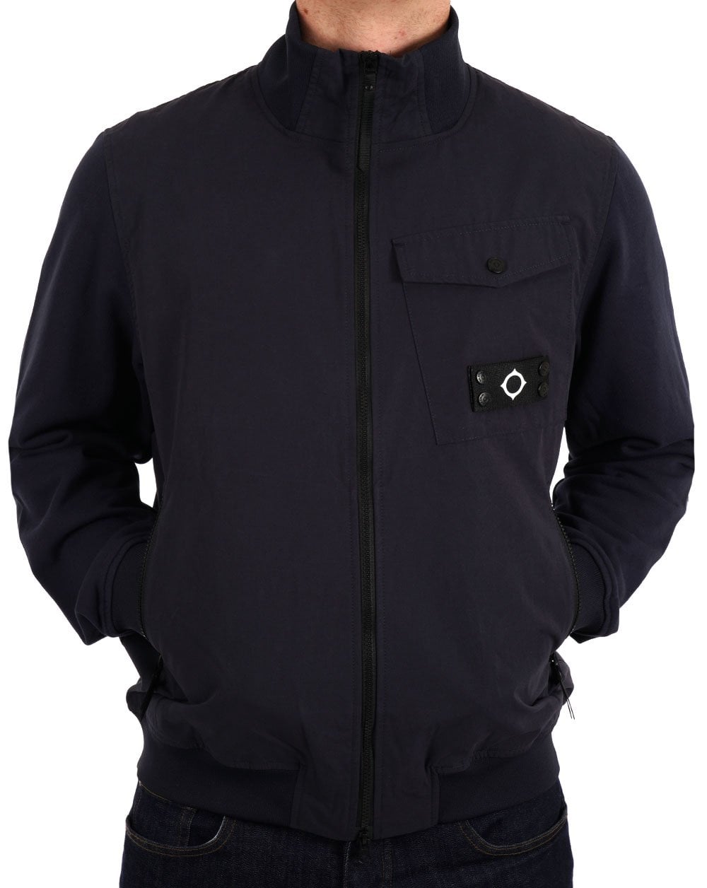 MA.STRUM Mixed Media FZ Jacket Ink Navy